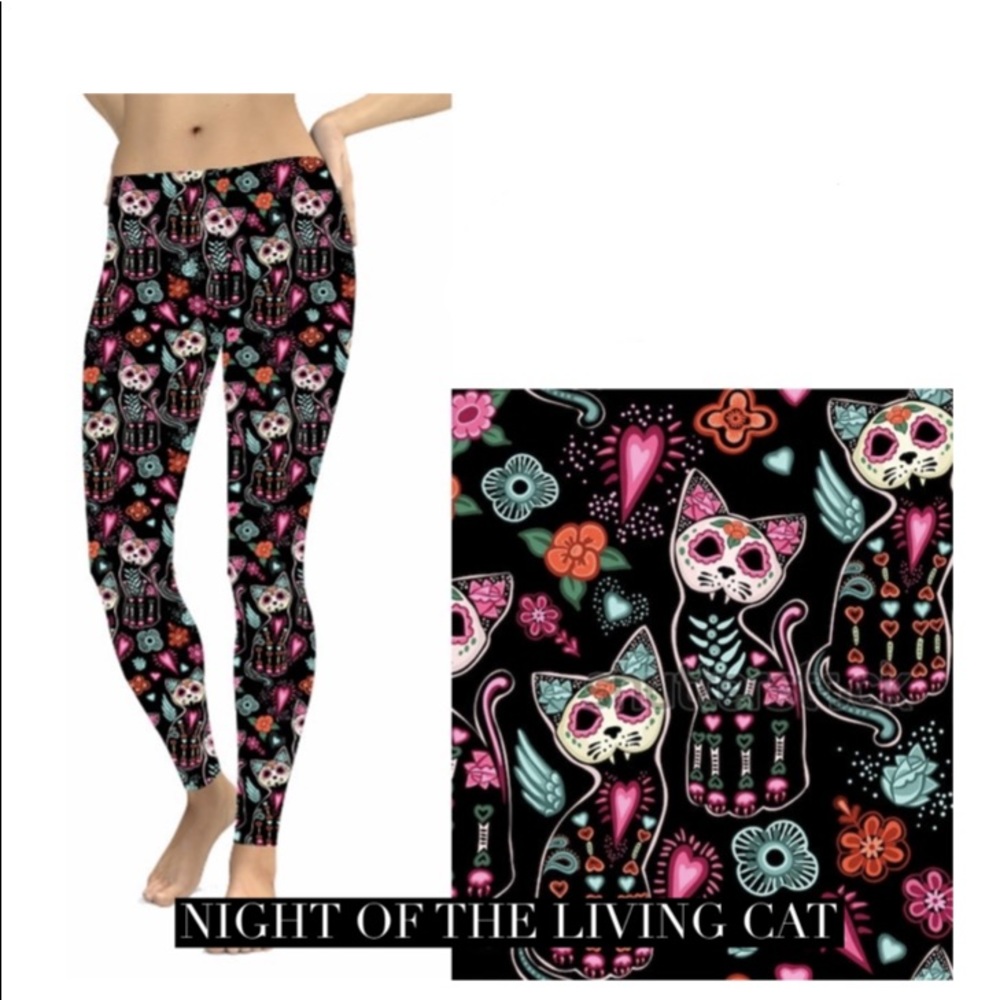 Sugar Skull Kitty leggings TC